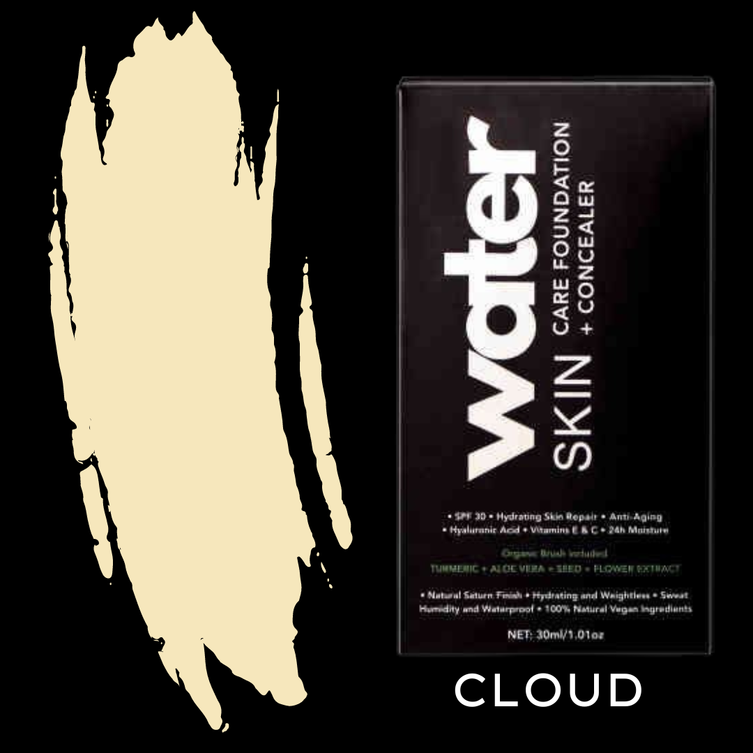 CLOUD Water SkinCare FOUNDATION + CONCEALER & FREE Organic Brush