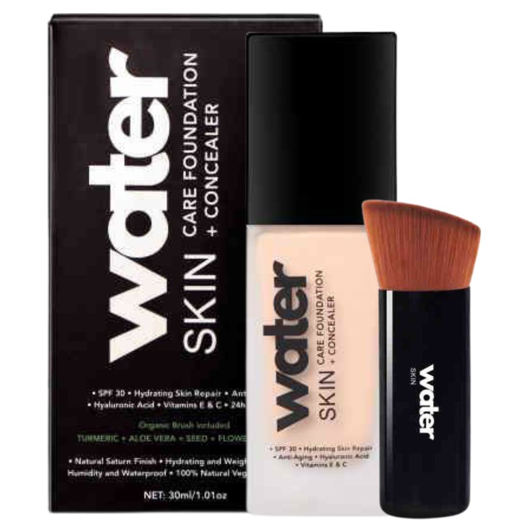 NUDE Water SkinCare FOUNDATION + CONCEALER & FREE Organic Brush