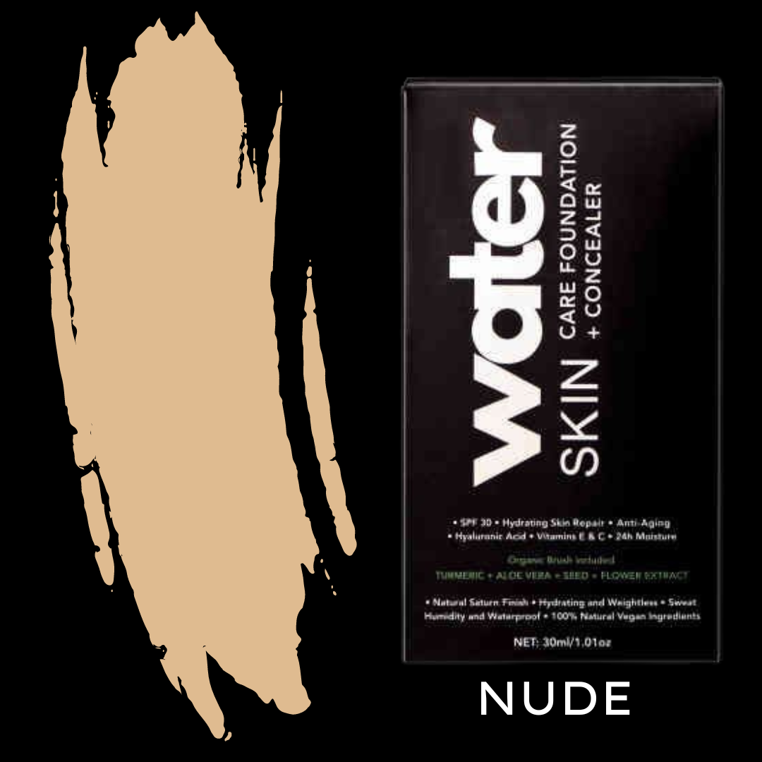 NUDE Water SkinCare FOUNDATION + CONCEALER & FREE Organic Brush